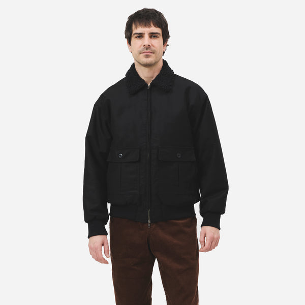 Battenwear Shearling Flyer Jacket - Black