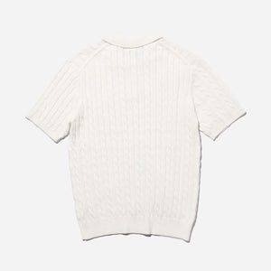 Beams+ - CABLE KNIT POLO SHIRT  - WHITE -  - Alternative View 1