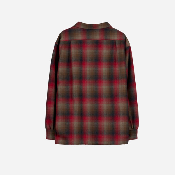 Pendleton Made for Japan Open Collar Shirt - Red/Khaki