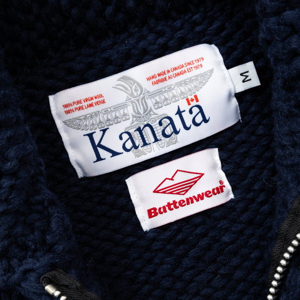 Battenwear Cowichan Cardigan - Blue and White Stripe