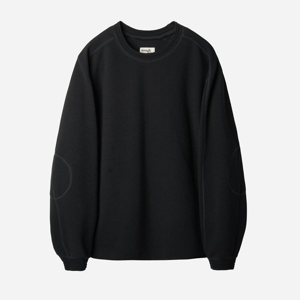 WAFFLE SWEATER - BLACK