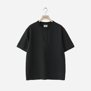 Rough Side - HENRY NECK T-SHIRT - BLACK -  - Main Front View