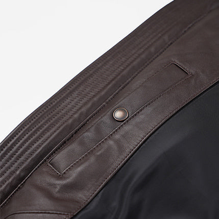 SNOWDON LEATHER DOWN JACKET - BROWN