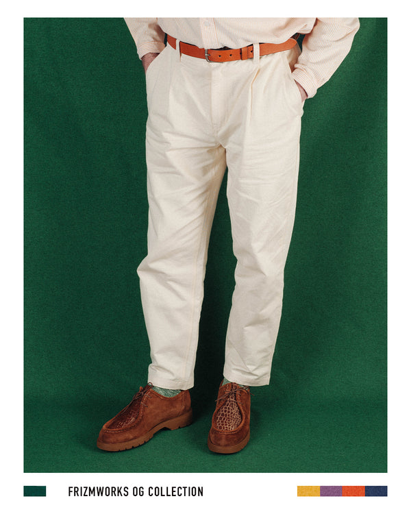 OG HAWORTH ONE TUCK PANTS - CREAM
