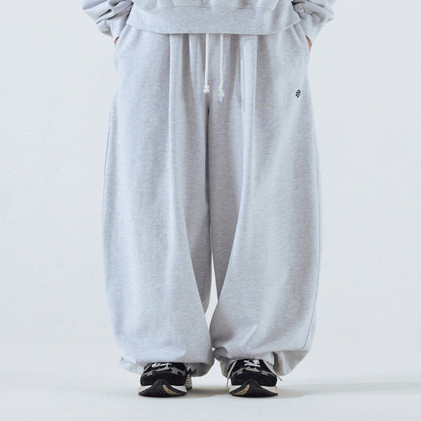STEADY SWEAT BALLOON PANTS - WHITE MELANGE