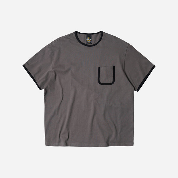 RINGER POCKET TEE - GRAY