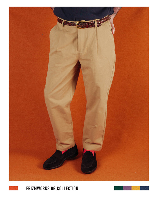 OG HAWORTH ONE TUCK PANTS - BEIGE
