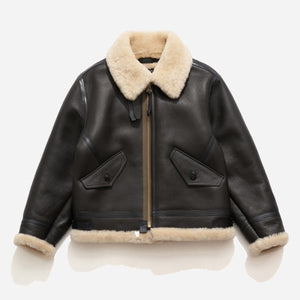 Eastlogue - AIRBORNE MOUNTAIN SHEARLING LEATHER JACKET - BLACK -  - Main Front View
