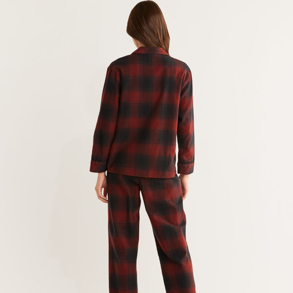 WOMENS PJ SET - RED/BLACK OMBRE