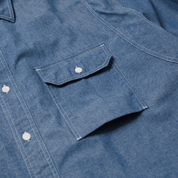 1920's CHAMBRAY WORK SHIRT - BLUE