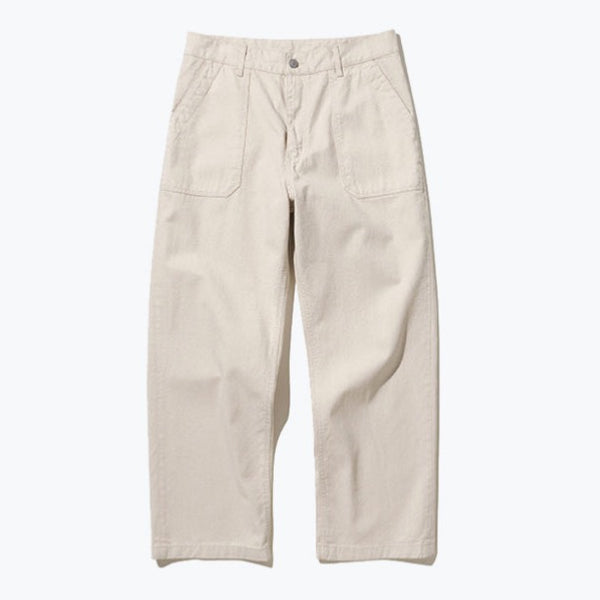 COTTON FATIGUE PANTS WIDE FIT - NATURAL