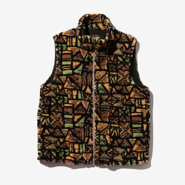 SHERPA BOA JACQUARD FLEECE VEST - BATIK MULTI