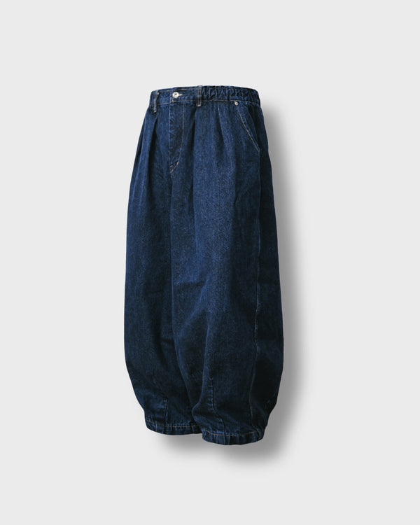 RIGID INDIGO DENIM BALLOON PANTS - DARK BLUE