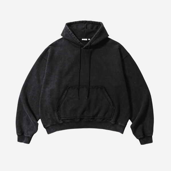 Anglan Heavyweight Washed Hoodie - Black