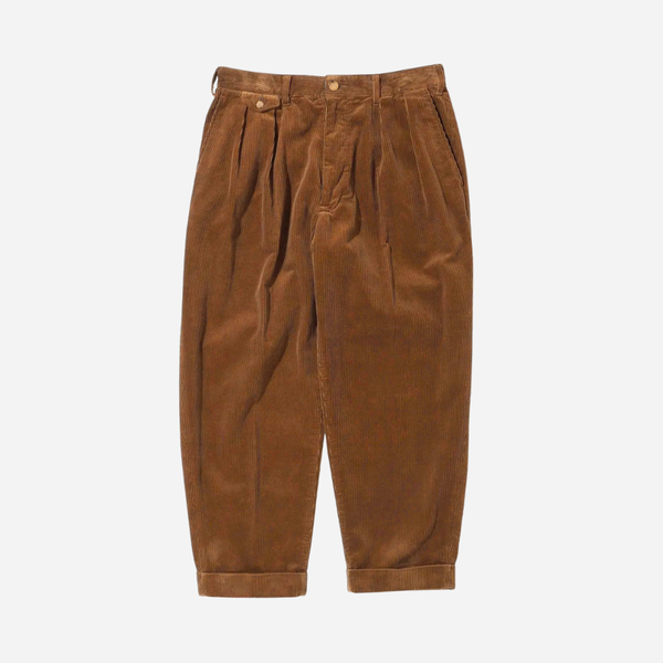 Beams Plus 2 Pleats Tapered Corduroy - Golden Brown