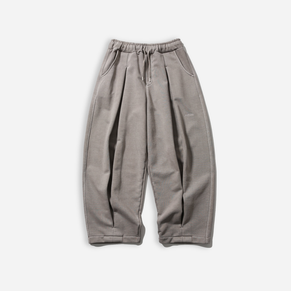 Anglan Valley Tuck Sweat Balloon Hoodie - Washed Beige