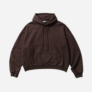 Anglan - Anglan Heavyweight Washed Hoodie - Brown -  - Main Front View