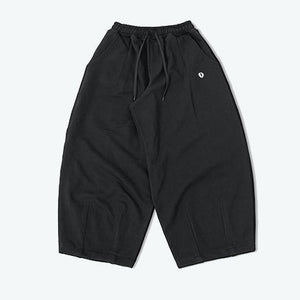 Anglan - WAPPEN SWEAT BALLOON PANTS - BLACK - WAPPEN SWEAT BALLOON PANTS - BLACK - Main Front View