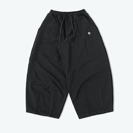 WAPPEN SWEAT BALLOON PANTS - BLACK