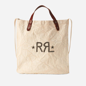 Double RL By Ralph Lauren - LOGO CANVAS MARKET TOTE - GREIGE -  - Main Front View