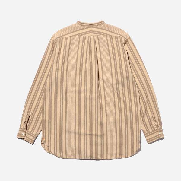 BAND PULLOVER INDIAN OXFORD SHIRT - STRIPE BROWN