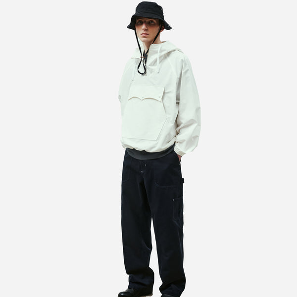 RIPSTOP OVERHEAD HOODED ANORAK  - WHITE