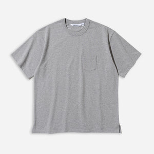 Uniform Bridge - HEAVYWEIGHT POCKET TEE -GREY MELANGE -  - Main Front View