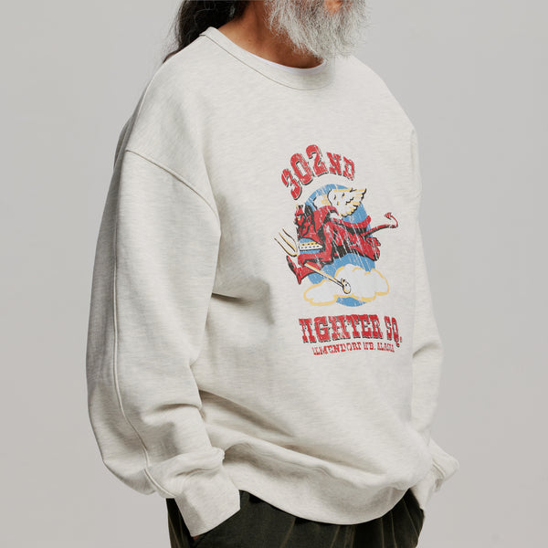 302ND FIGHTER SQ SWEATSHIRT - OATMEAL