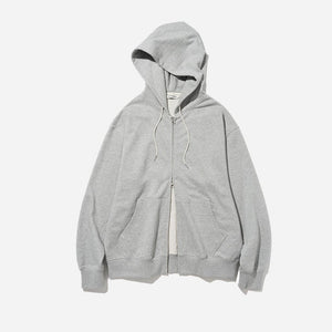 Uniform Bridge - CORE BASIC FULL ZIP HOODIE - GREY MELANGE -  - Main Front View