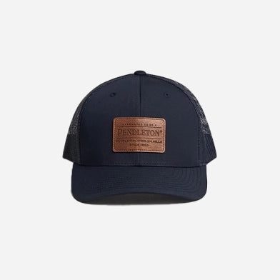 BURNISHED PATCH TRUCKER CAP - NAVY