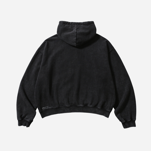 Anglan - Anglan Heavyweight Washed Hoodie - Black -  - Alternative View 1
