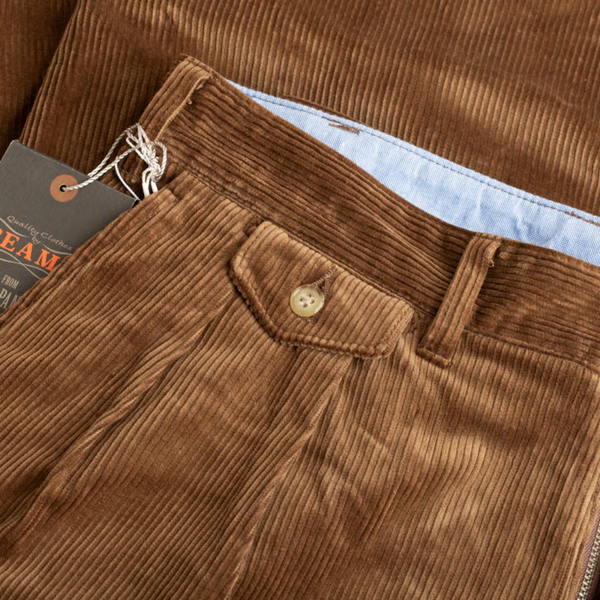 Beams Plus 2 Pleats Tapered Corduroy - Golden Brown