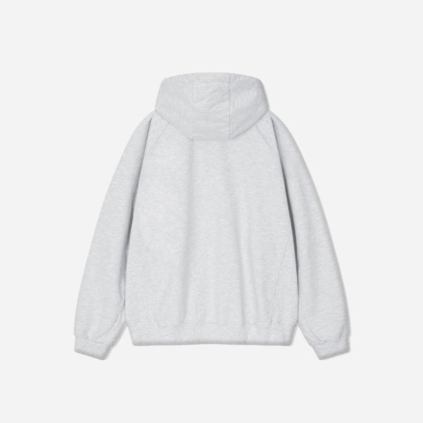RAGLAN SWEAT HOODIE JACKET - MELANGE GREY