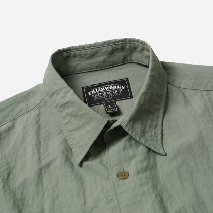 NYLON RAYON RELAXED SHIRT - JADE GREEN