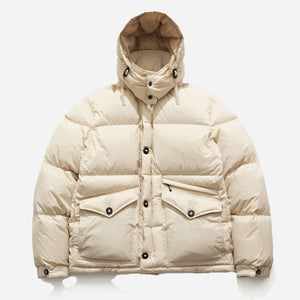 Eastlogue - MK3 HOODED DOWN JUMPER JACKET - CREAM - MK3 HOODED DOWN JUMPER JACKET - CREAM - The Great Divide - Main Front View