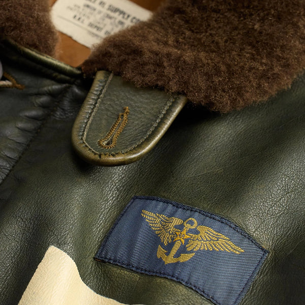 RAYMOND LEATHER FLIGHT JACKET - VINTAGE OLIVE