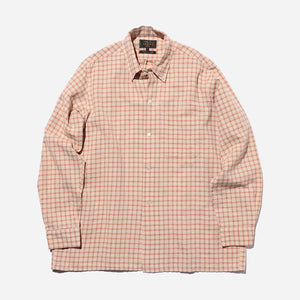 Beams+ - OPEN B.D SEERSUCKER PLAID SHIRT - RED/OFF WHITE -  - Main Front View