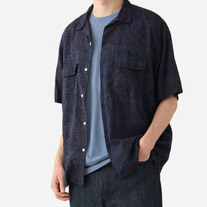 Pilgrim Surf + Supply - SAM BATIK SUMMER SHIRT - NAVY -  - Alternative View 1