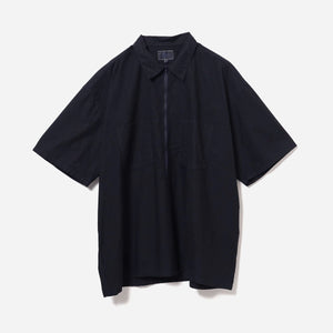 Pilgrim Surf + Supply - DAVIS HALF ZIP MILITARY SHIRT - NAVY -  - Main Front View