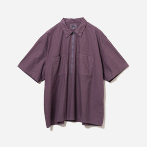 Pilgrim Surf + Supply - DAVIS HALF ZIP MILITARY SHIRT - PURPLE -  - Main Front View