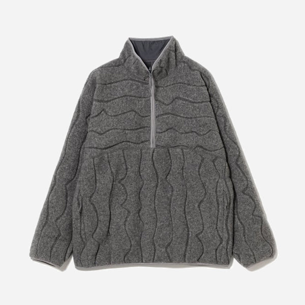 MOSLEY BOA WOOL HALF ZIP SWEATE - HEATHER GREY