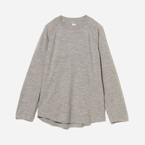 Pilgrim Surf + Supply - GEOFFREY WOOL RAGLAN L/S T-SHIRT - HEATHER GREY -  - Main Front View