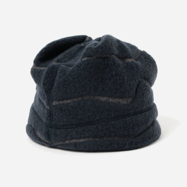 ALPINE WOOL BOA BEANIE HAT - NAVY
