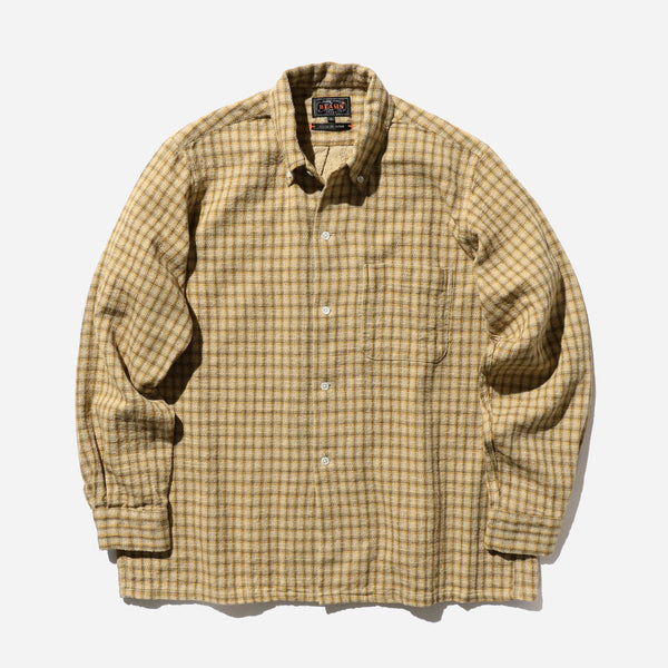 OPEN PANAMA PLAID SHIRT - BEIGE