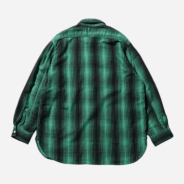 WORK FLANNEL B.D CLASSIC SHIRT - GREEN/BLACK