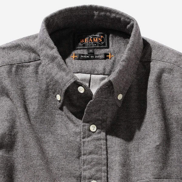 SOLID FLANNEL SHIRT - DARY GREY