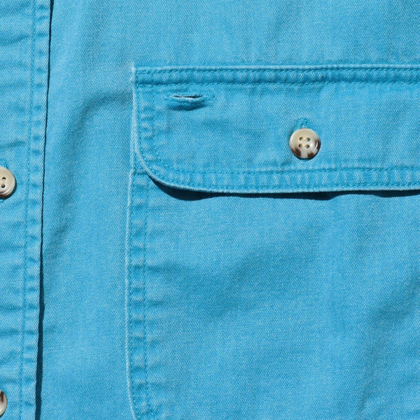 PIGMENT DYED WORK OVERSHIRT - BLUE