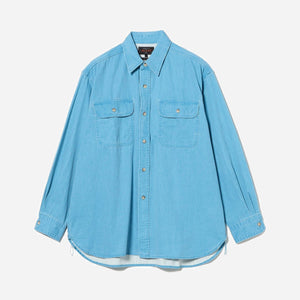 Beams+ - PIGMENT DYED WORK OVERSHIRT - BLUE -  - Main Front View