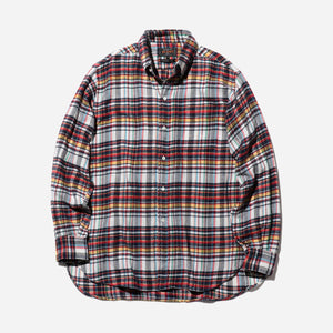 Beams+ - CLASSIC FIT MADE IN JAPAN PLAID FLANNEL SHIRT - WHITE PLAID -  - Main Front View