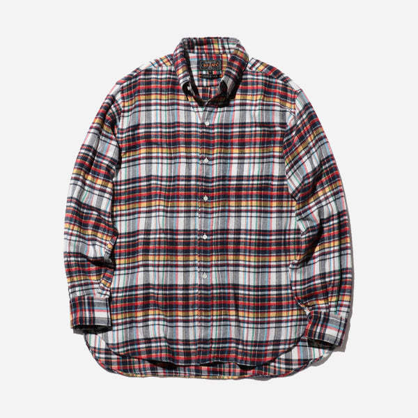 CLASSIC FIT MADE IN JAPAN PLAID FLANNEL SHIRT - WHITE PLAID